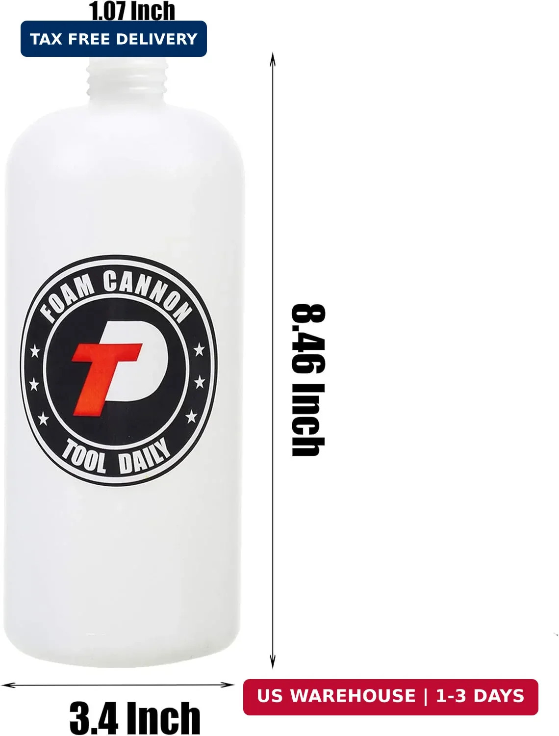 Tool Daily Foam Cannon Bottle with Straw, Replacement Foam Spray Bottle for Car