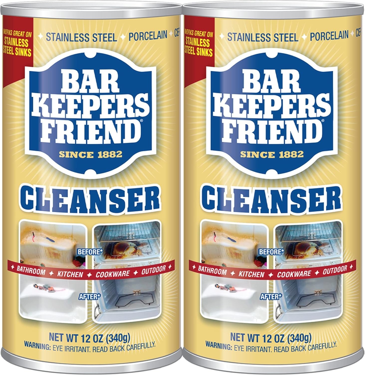 Bar Keepers Friend Powder Cleanser (2 x 12 oz) Multipurpose Cleaner
