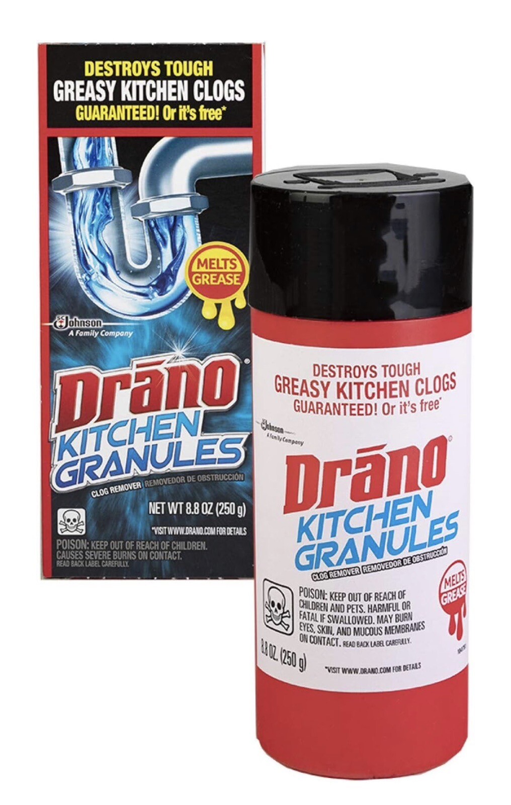 Drano Kitchen Granules Clog Remover 8.8 oz Melts Grease Tough On Clogs HTF New
