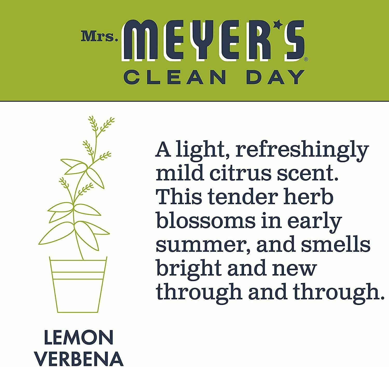 NEW Lot of 2 Mrs. Meyer’s Clean Day Liquid Dish Soap, Lemon Verbena, 16 fl.oz.