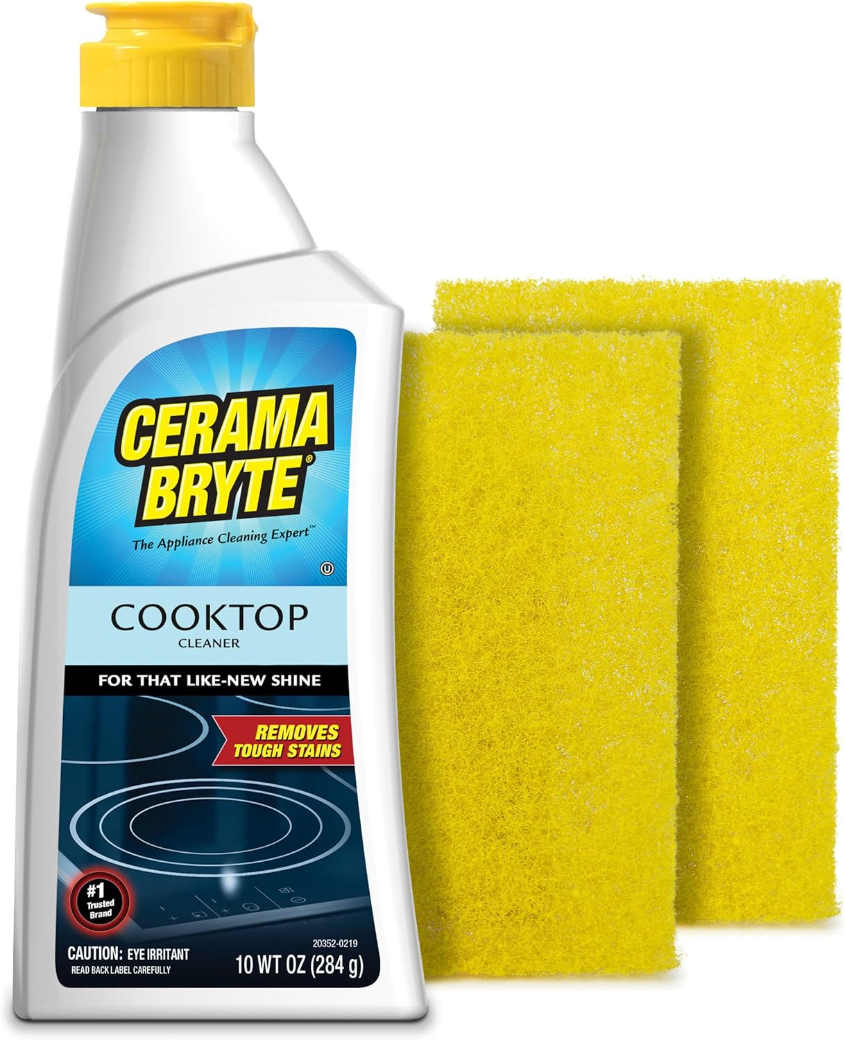 Cerama Bryte Combo Kit Pads & Removes Tough Stains Cooktop and Stove Top Cleaner