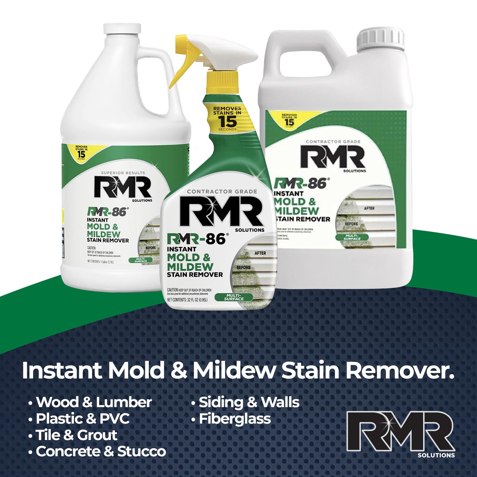 RMR-86 Instant Mold and Mildew Stain Remover Spray – Scrub Free Formula, 1…