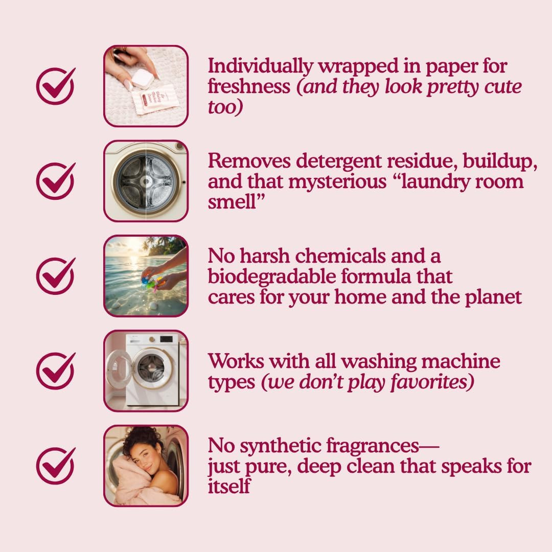 Glory Days Washing Machine Cleaner Tablets – Pet Hair Remover, Odor Eliminator &