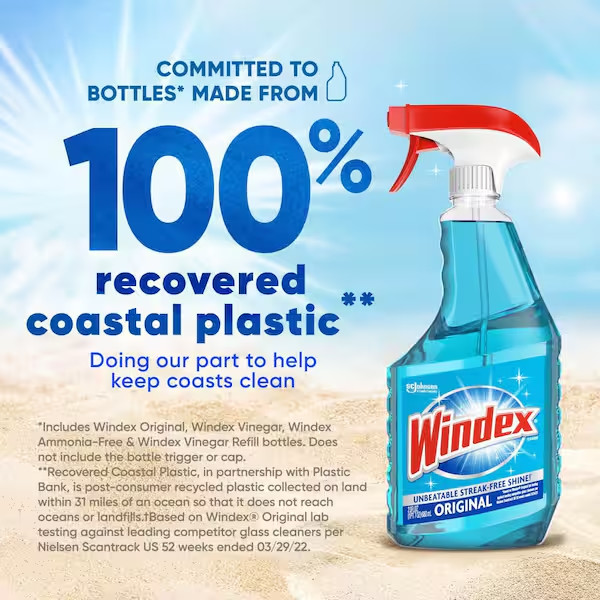 2 Pack – Windex 128 oz. Commercial Original Glass Cleaner Refill- Fast Shipping