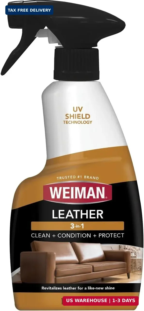 Weiman Leather Cleaner & Conditioner – Cleans, Restores & Protects Leather, UV P