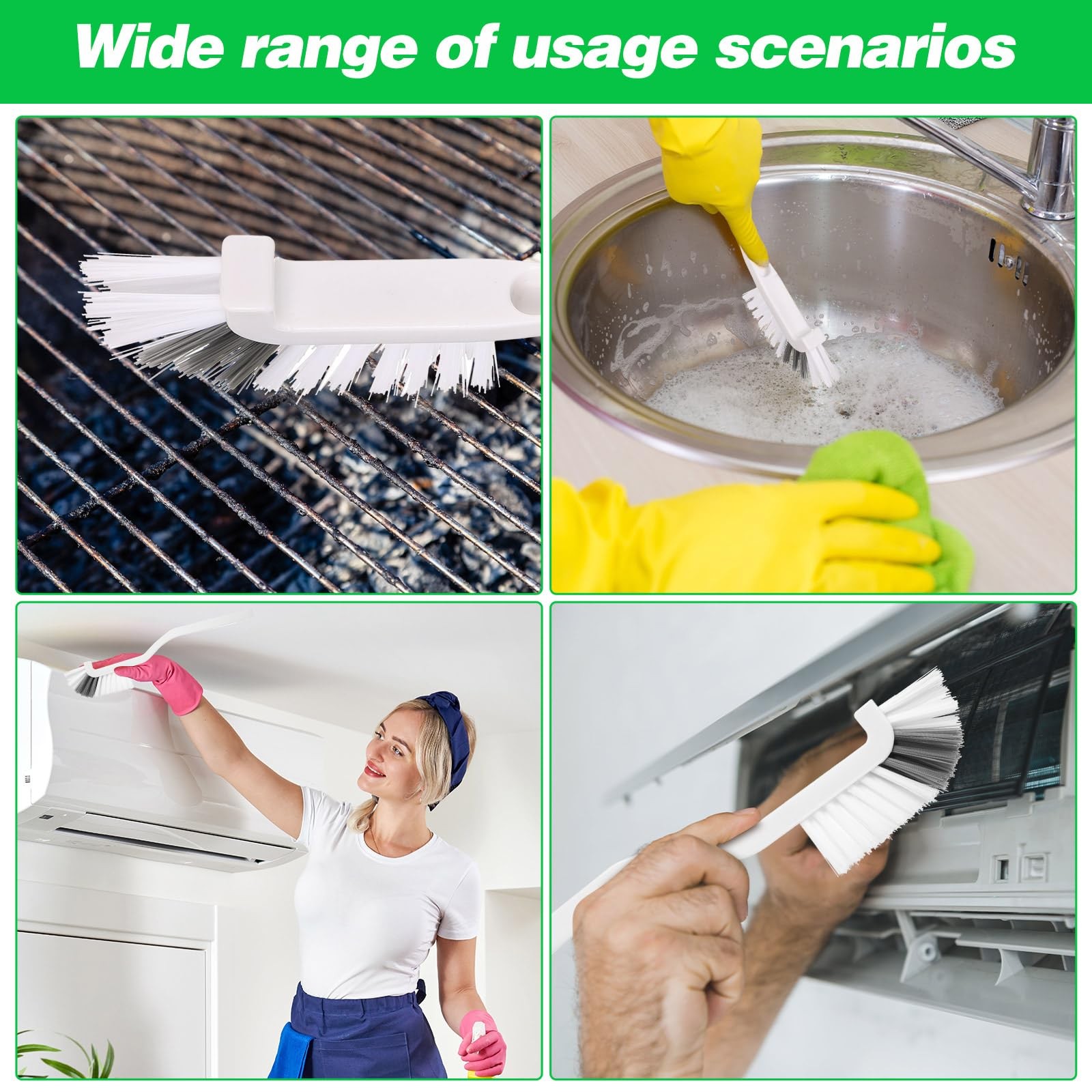 12 Pcs Kitchen Scrub Brush Bulk Sink Bathroom Edge Corner Cleaning Brush Right A