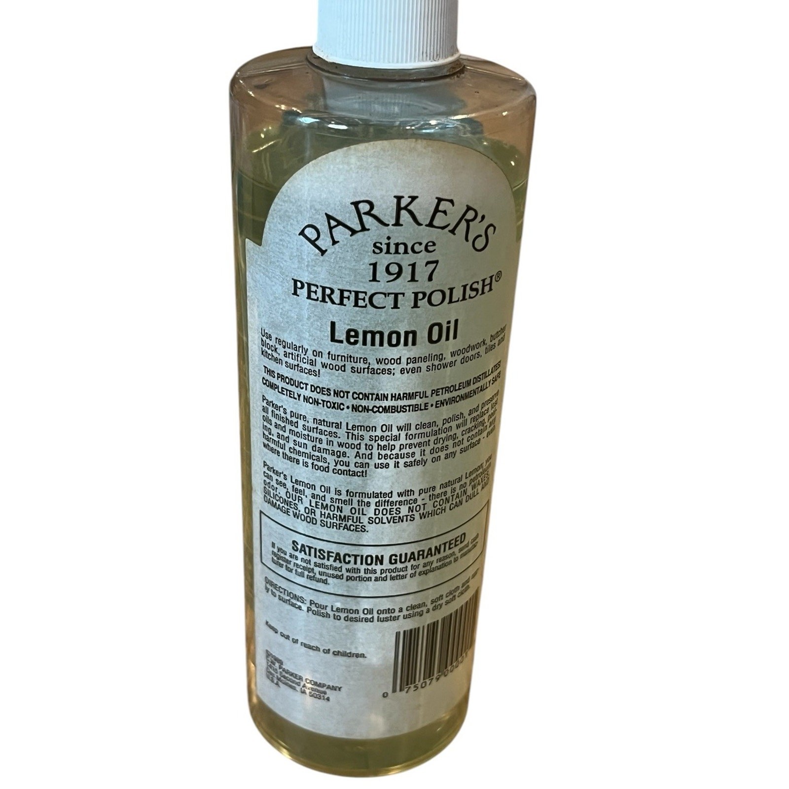 Vintage PARKER’S Perfect Polish LEMON OIL 16 Oz 90% Full 1989 USA