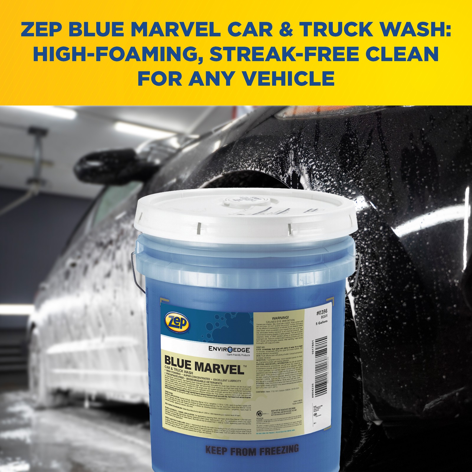 Zep Blue Marvel Car and Truck Wash – 5 Gallon (1 Unit) 35635 – Ultra