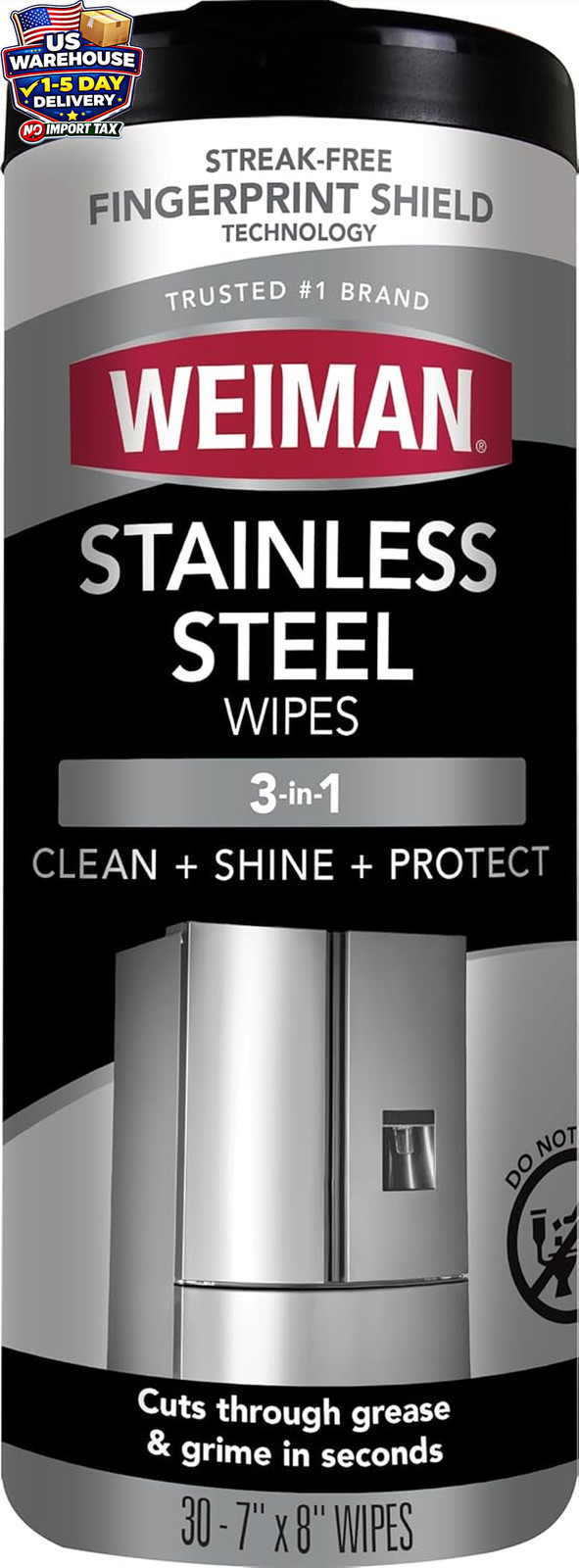 Stainless Steel Cleaner Wipes 30 Pack Anti Fingerprint Grease Streak Free Clean