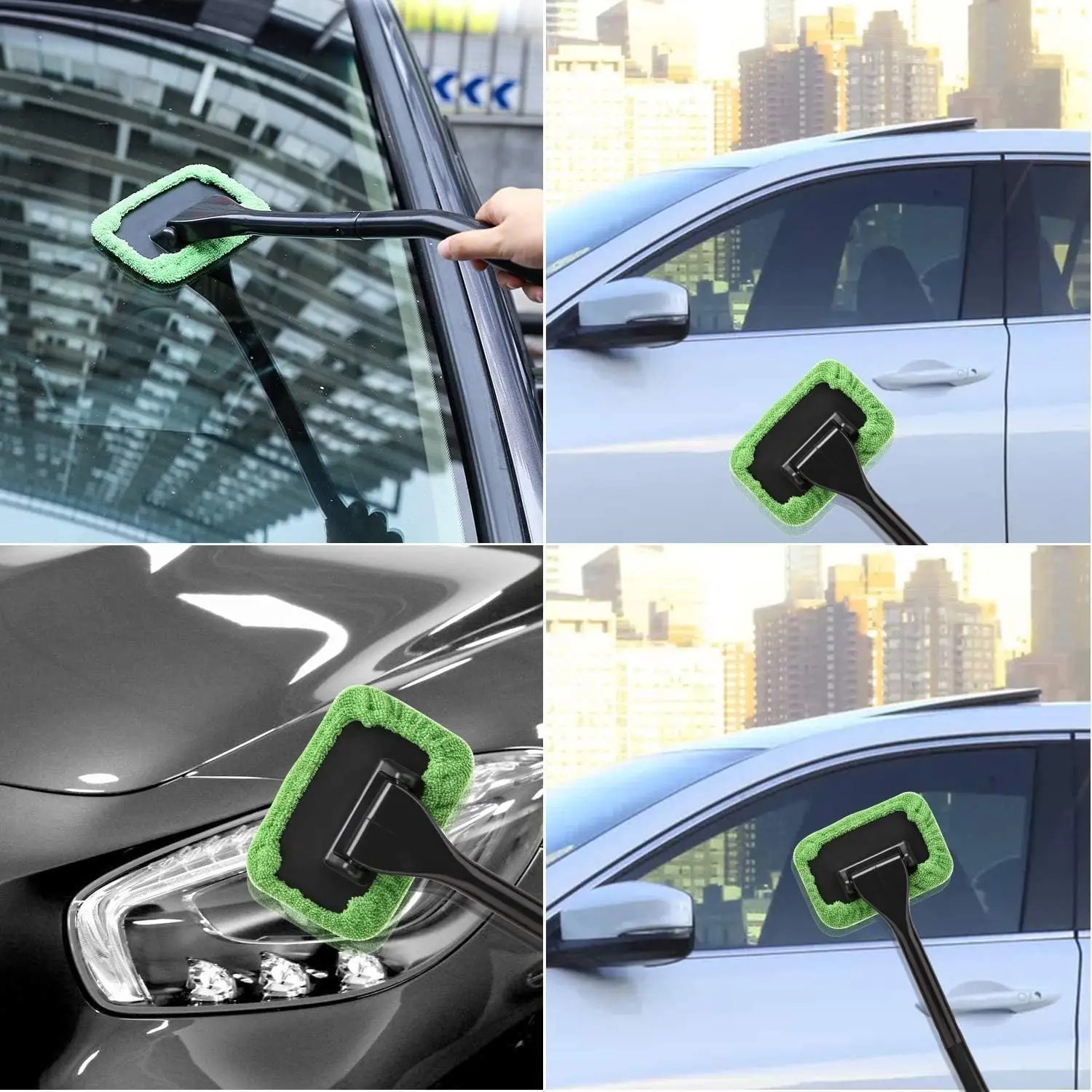 Microfiber Windshield Clean Car Auto Wiper Cleaner Glass Window Tool Brush Kit