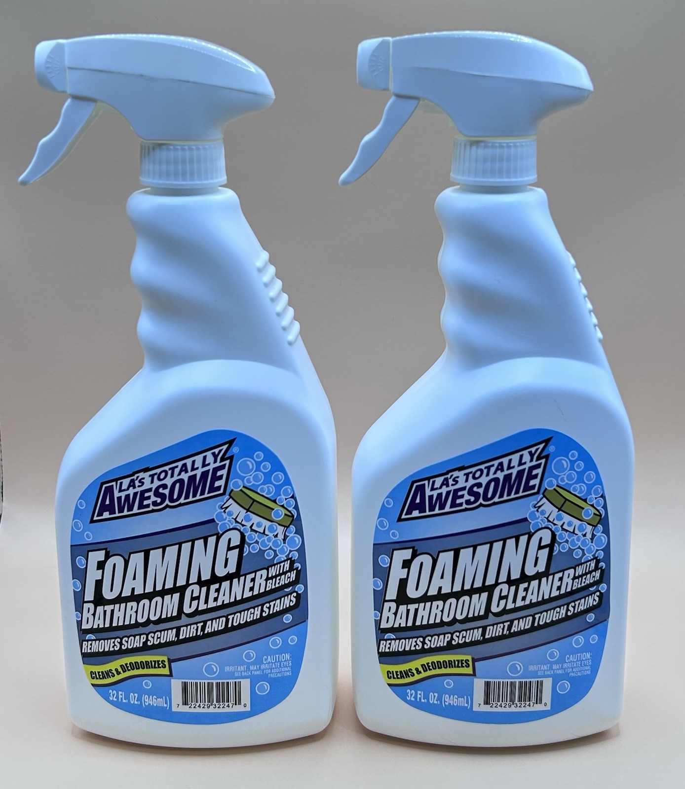 Pack of 2- LA’s Totally Awesome Foaming Bathroom Cleaner With Bleach (32 Fl Oz)