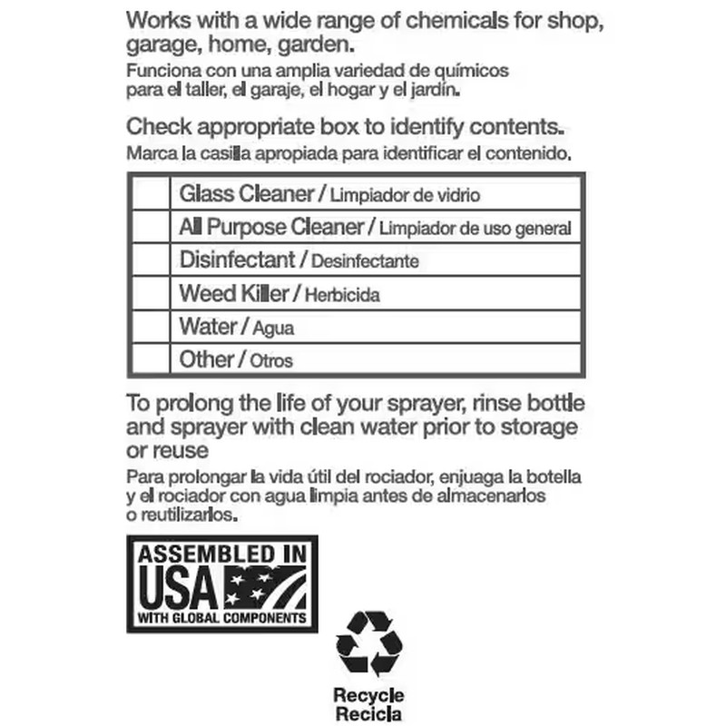 HDX Spray Bottle, Chemical Resistant, Wide Mouth, Sprays At Any Angle – 32 oz.