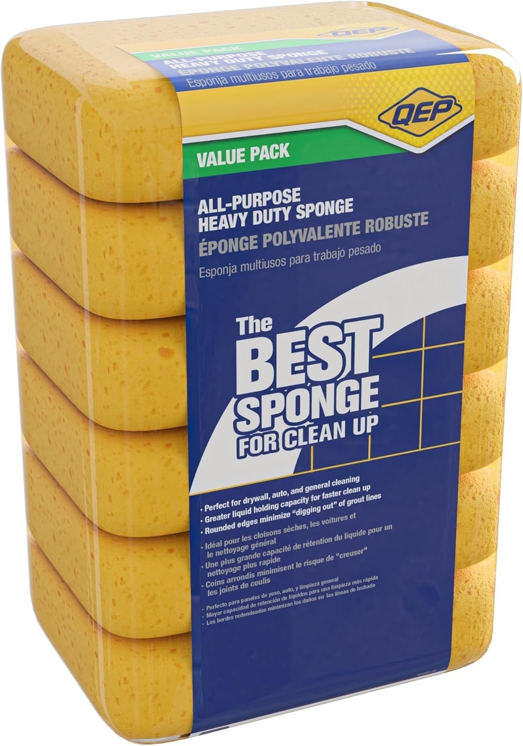 Professional-Grade Heavy Duty Sponge – 7.5″ x 5.5″, 6-Piece Set for Grout & More