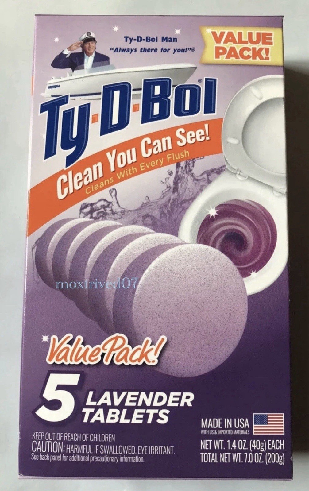 Ty-D-Bol® Lavender Toilet Bowl Cleaner 5 Count Tablet Value Pack MADE in the USA