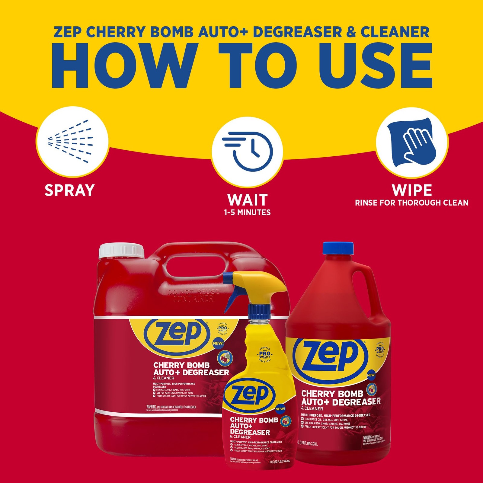 Cherry Bomb Auto Degreaser & Cleaner for Marine RV Home Cleaning 1 gal