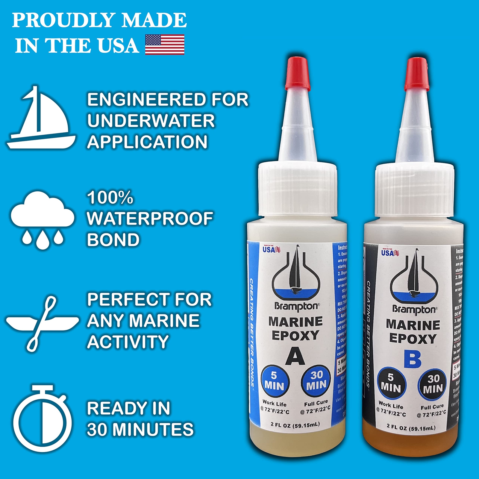 Brampton Marine Epoxy Strong Bonding For Boat Repair Bonds In 30 Minutes Water R