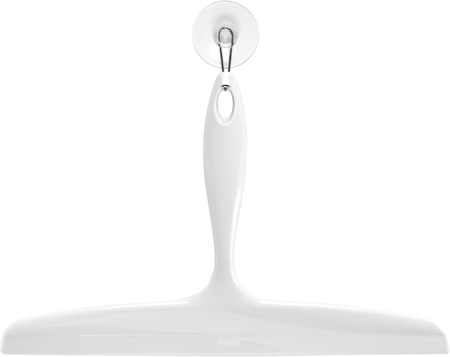 Modern White Shower Squeegee with Hook for Easy Bathroom Cleaning