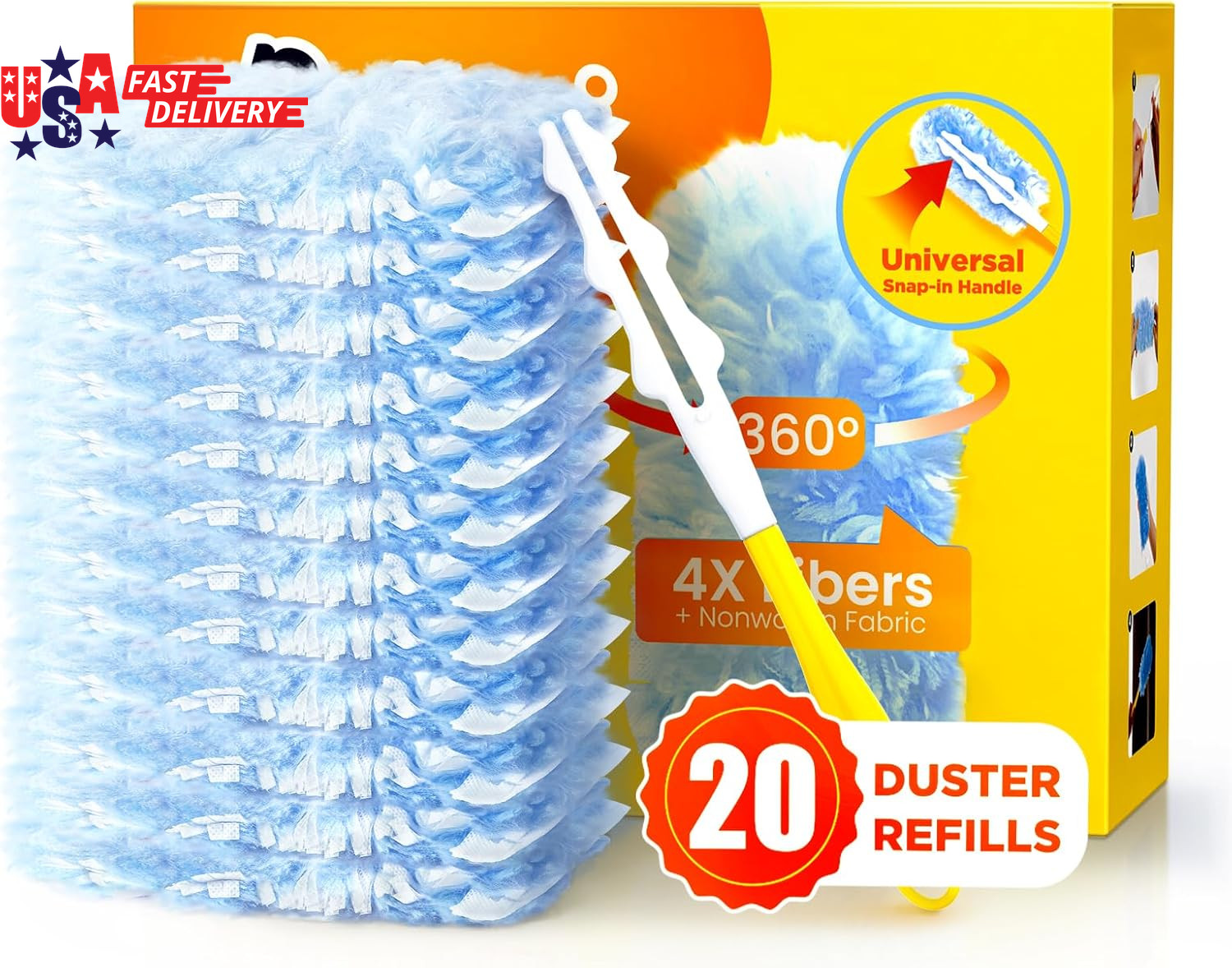 Heavy Duty Duster Refills for Swiffer Duster, 20 Count Duster Refills with 1 Han