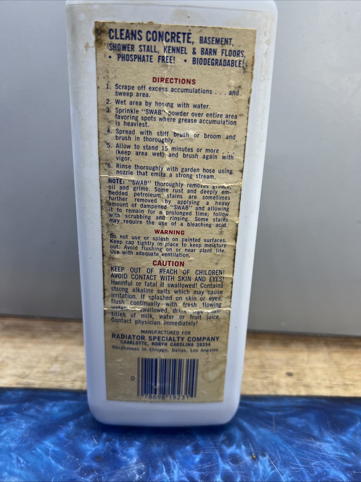Gunk Swab Concrete Cleaner for Garage Floors & Driveways Basements 1.5 lb