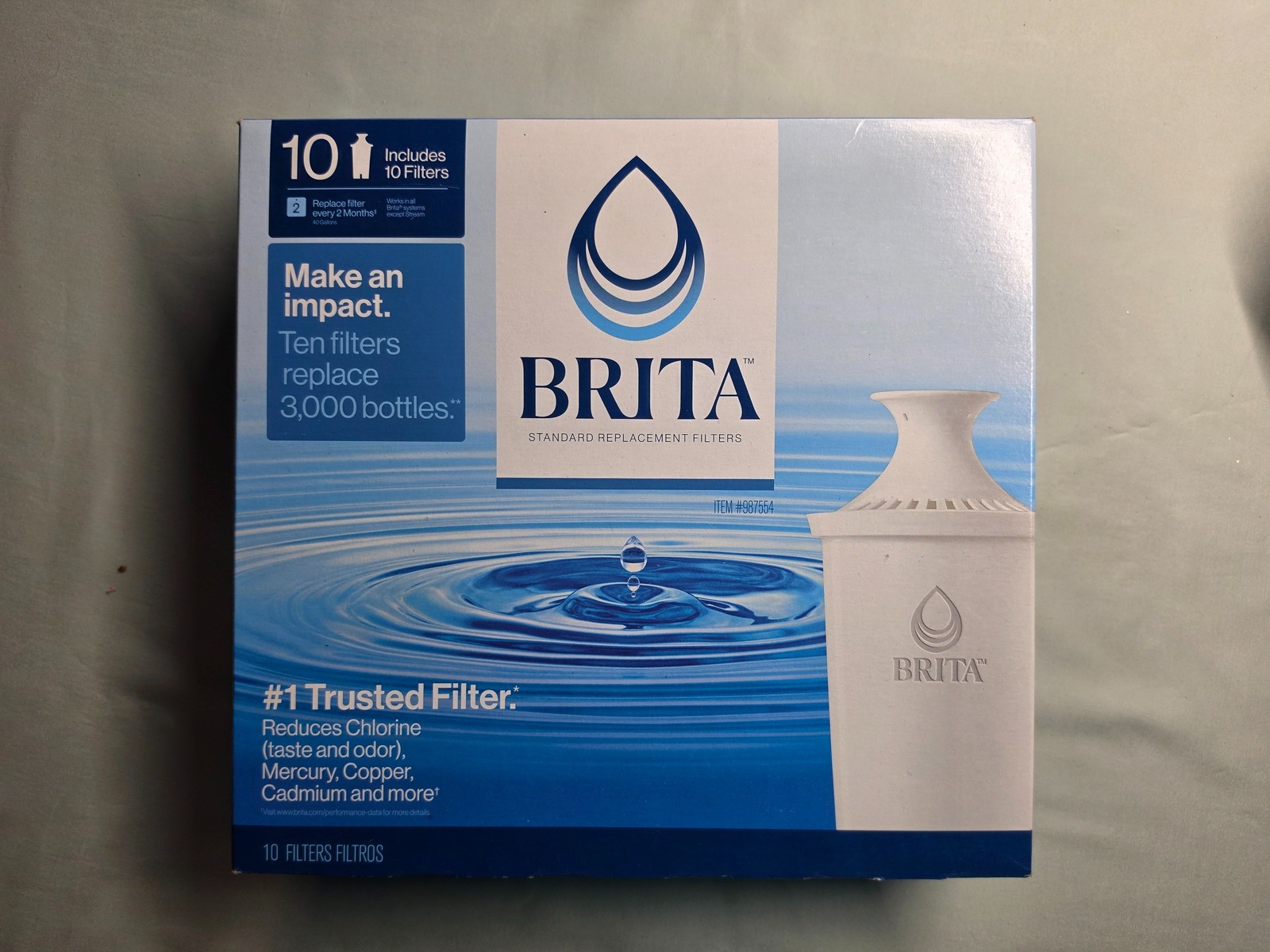 BRITA Standard Replacement Water Filters – 8 Count Pack – Reduces Chlorine