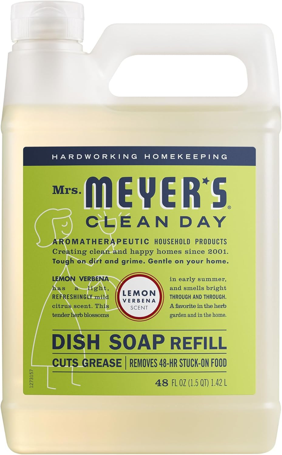 Mrs Meyers Liquid Dish Soap Refill Peony Scent Plant Derived 48 fl oz New