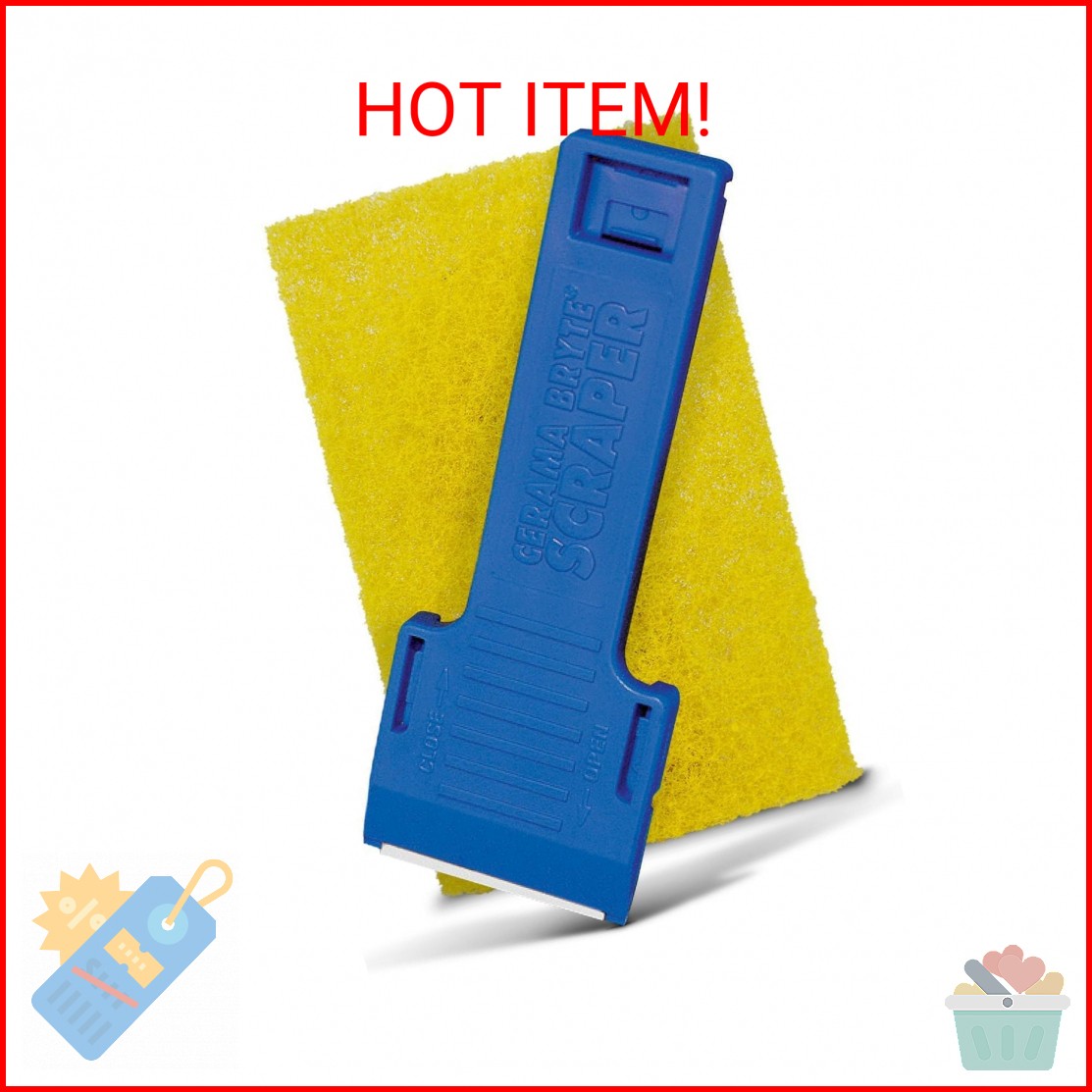 Cerama Bryte 1 x Scraper & 1 x Pad Kit Cooktop and Stove Top Cleaner for Glass –