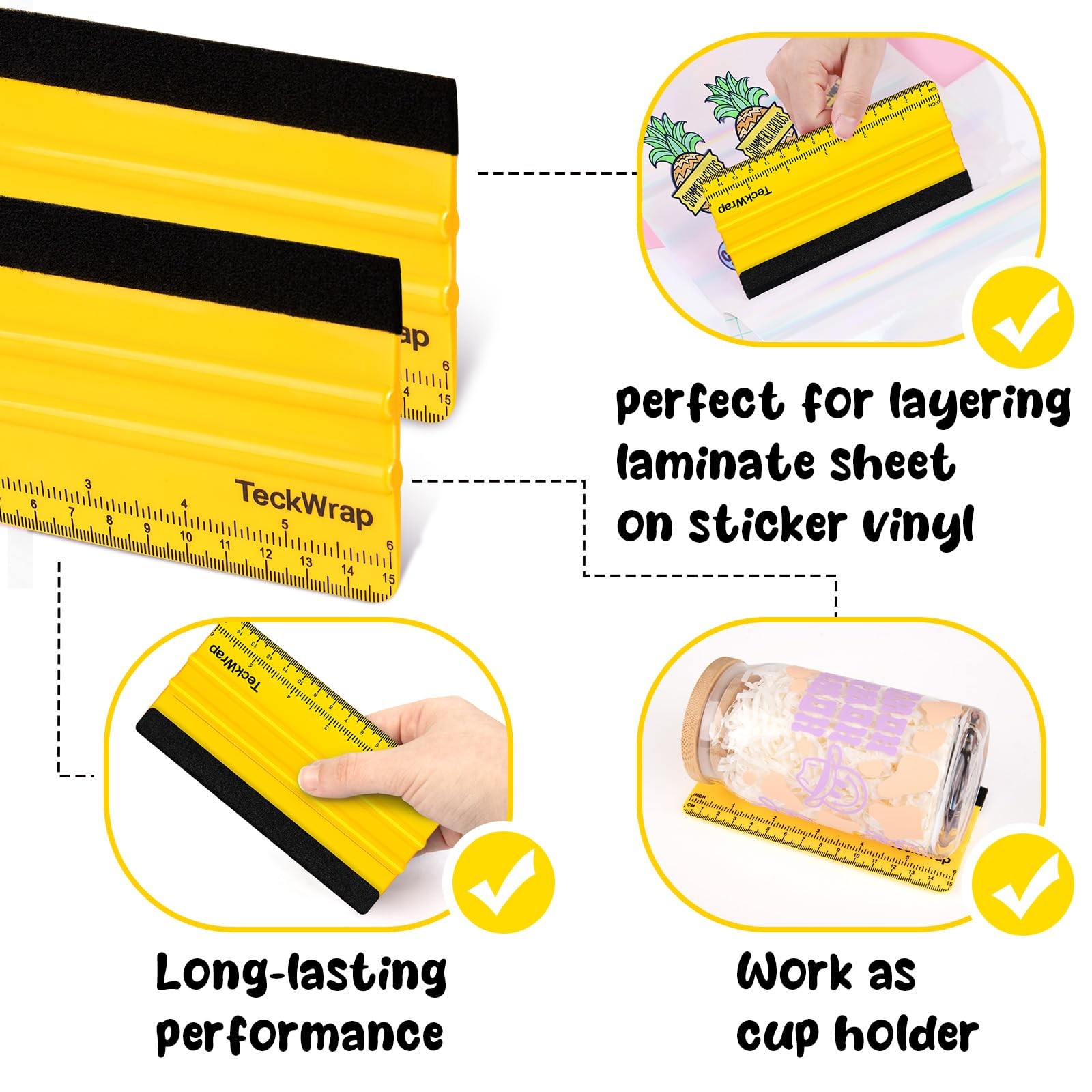 Professional Plastic Squeegee Tool for Vinyl Decals, Stickers, and Wallpaper