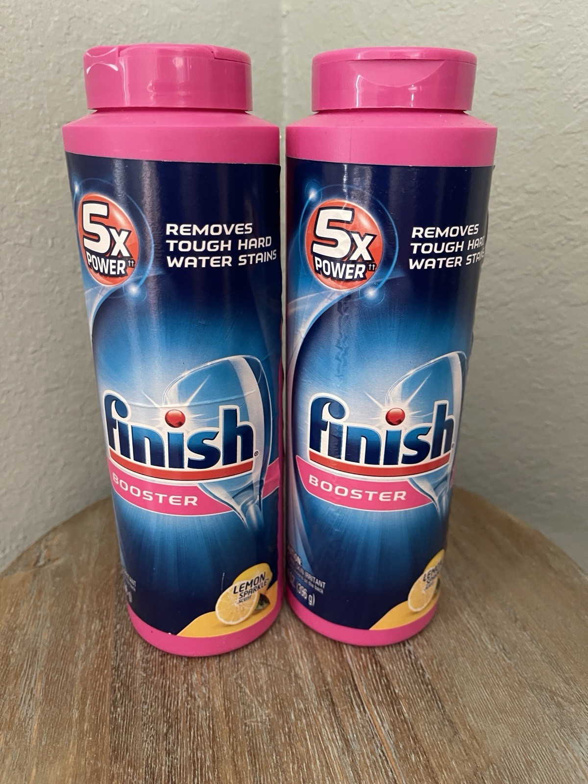 2 X Finish Booster Hard Water Powder Hard Water Lemon Sparkle Sealed 14 oz. Each