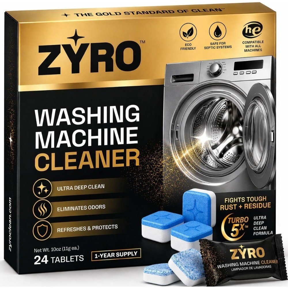 Washing Machine Cleaner Tablets 24 Pack Ultra Deep Clean Eliminates Odors Washer