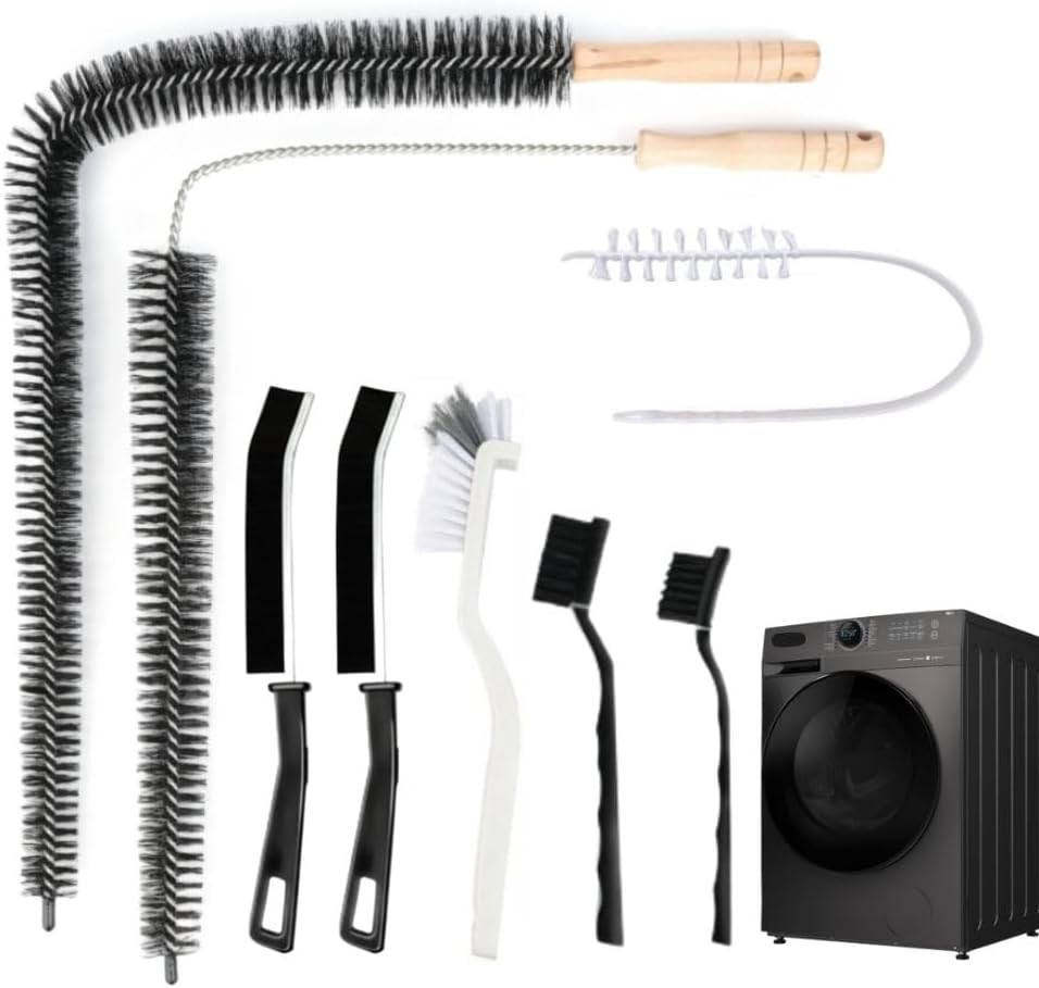 8 PCS Multi-pose Washing hine Cleaning Brush, Dryer Vent Cleaner Kit