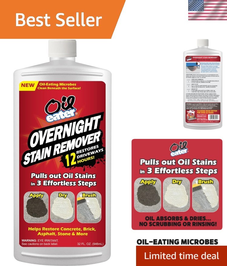 Overnight Stain Remover for Cleaning Oil Stains on Concrete, Driveway, Pavers…