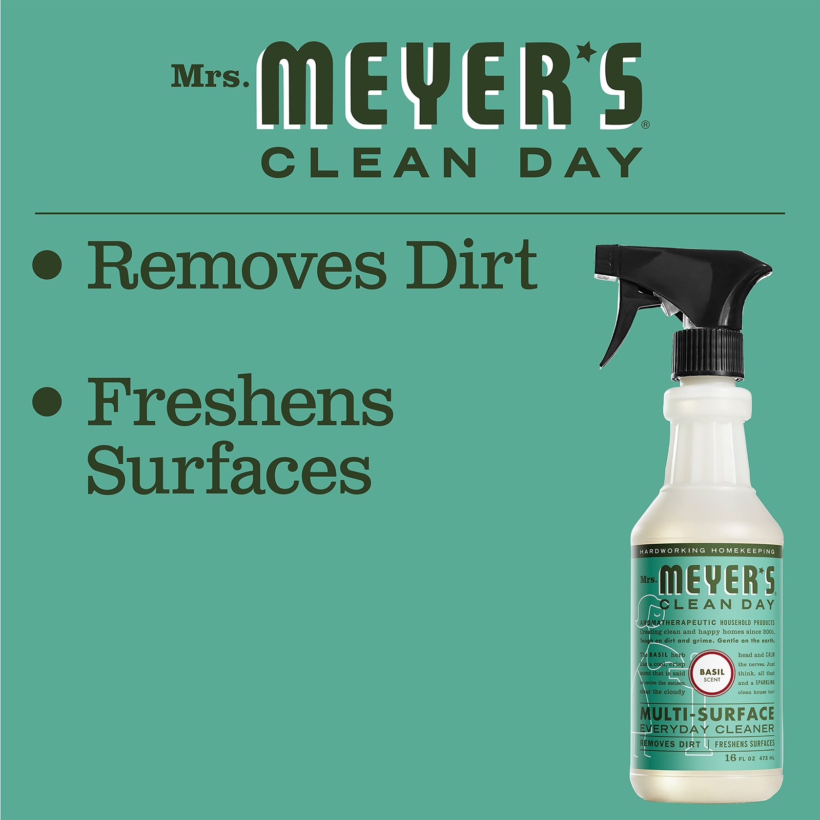 Mrs Meyer’s Clean Day Multi Surface Cleaner Basil Pack of 3 16 Fl Oz Cleaners