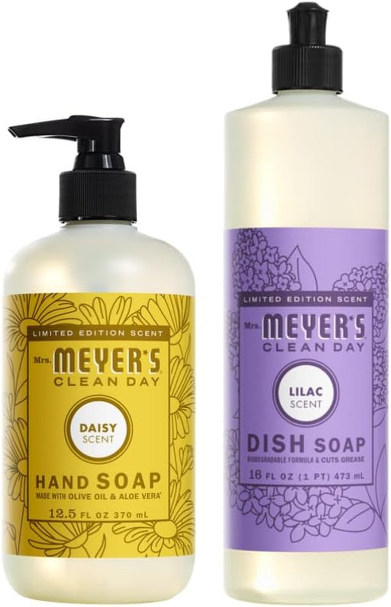 CLEAN DAY Soap Variety Pack: Lilac Dish Soap & Daisy Hand Soap Combo