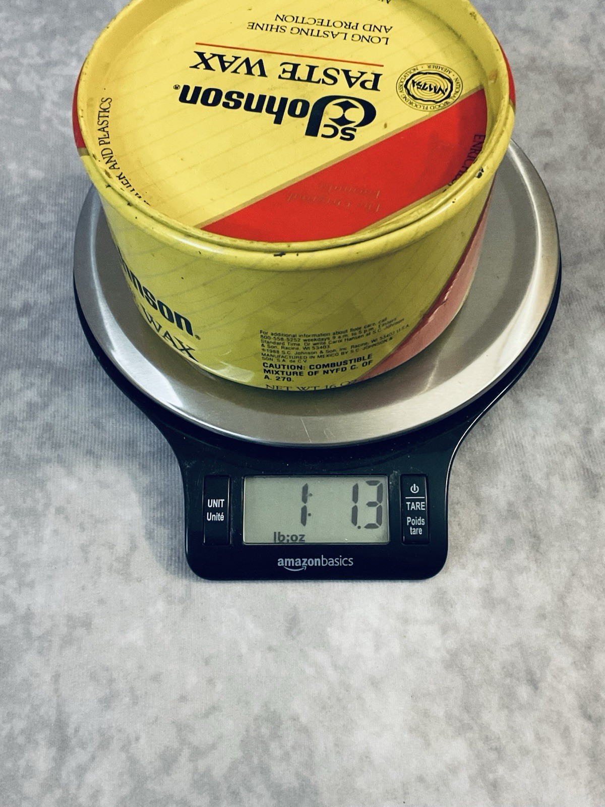 SC JOHNSON PASTE WAX 16 OZ ORIGINAL FORMULA 1988 OLD STOCK