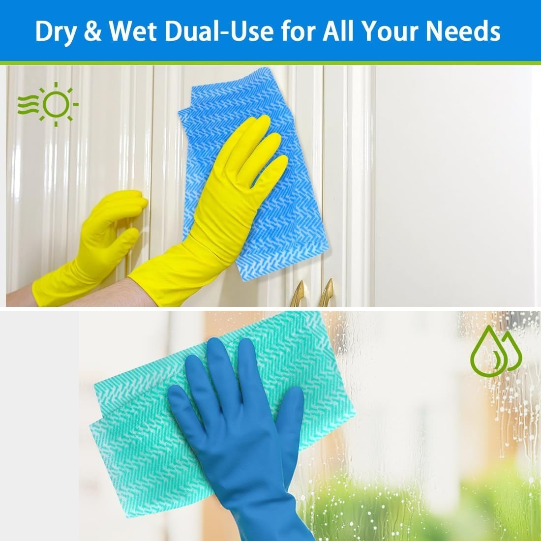 Versatile 12×12 Multi-Purpose Cleaning Wipes, 50pk Lint-Free for Home & Kitchen