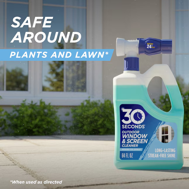 30 SECONDS Ready to Use Window and Screen 64fl oz Hose end sprayer Glass cleaner