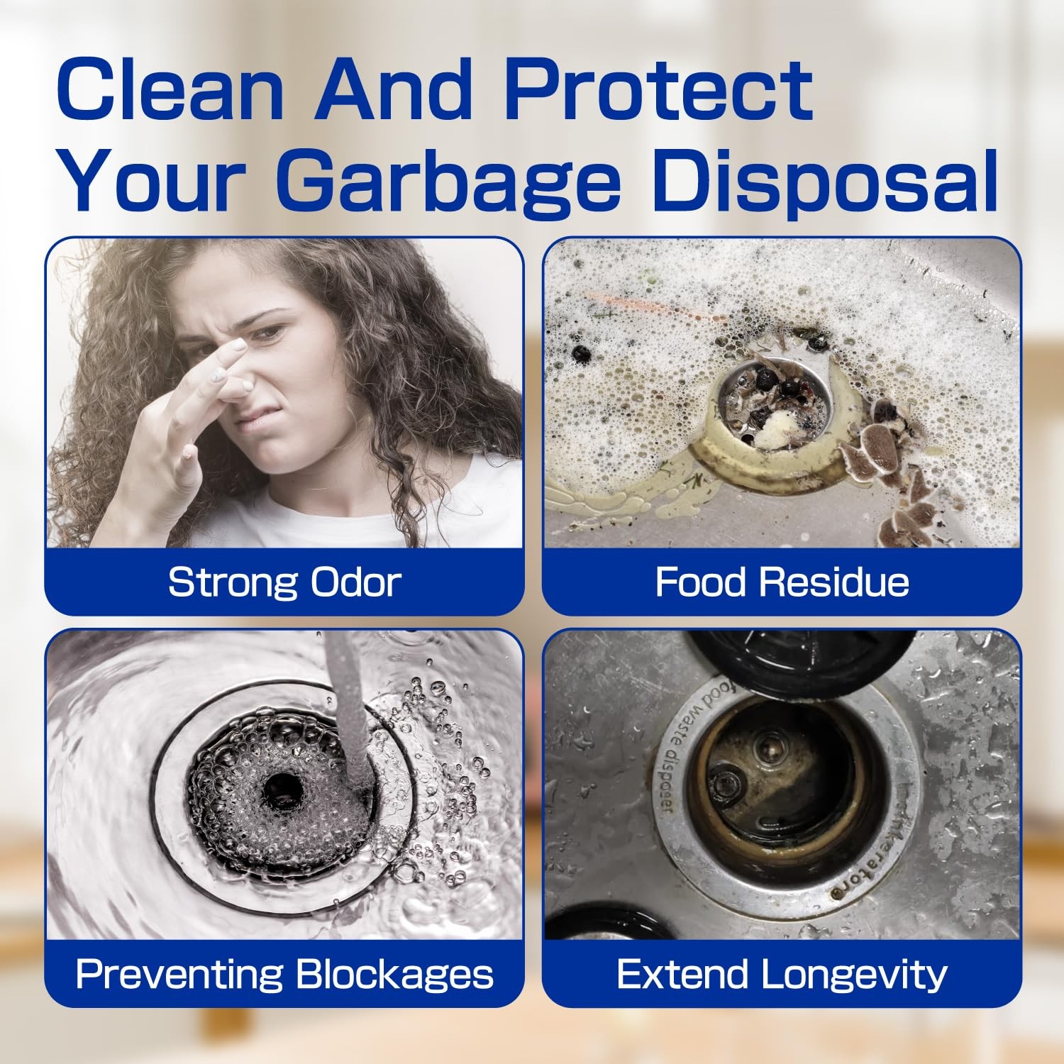 12 PCS Household Garbage Disposal Cleaner Tablets Fresh Lemon Deodorizer Pods