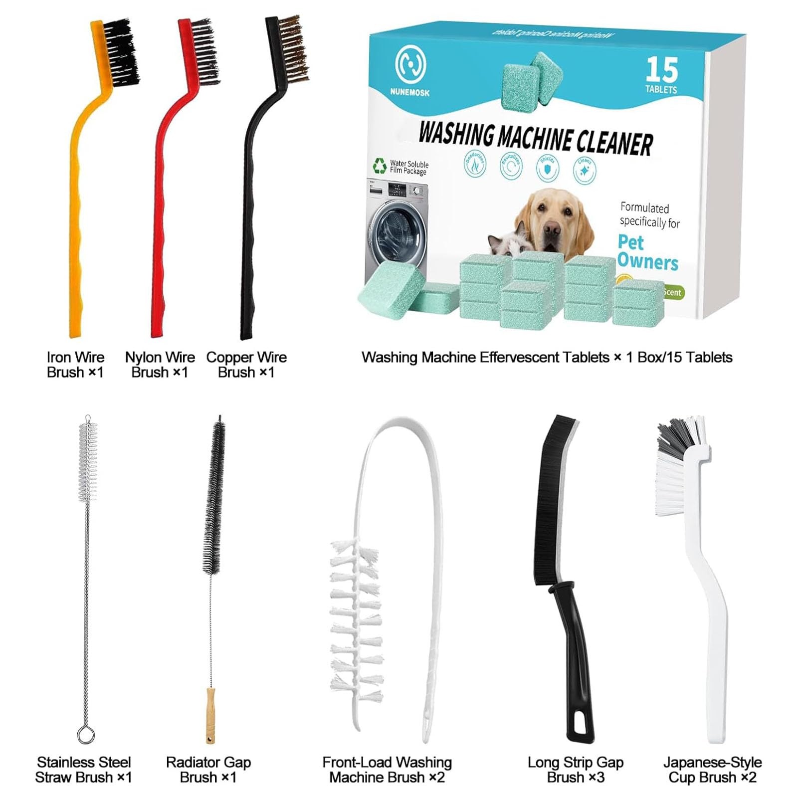 Washing Machine Cleaner, Washer Machine Cleaner 15 Pcs + Dryer Vent Cleaner K…