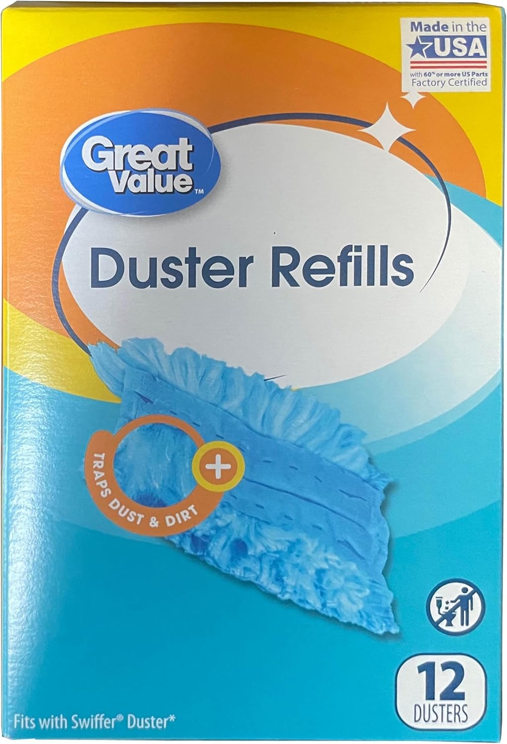 Great Value Duster Refills 12 Count 2 Pack 24 Count Total Dirt Dust & Hair