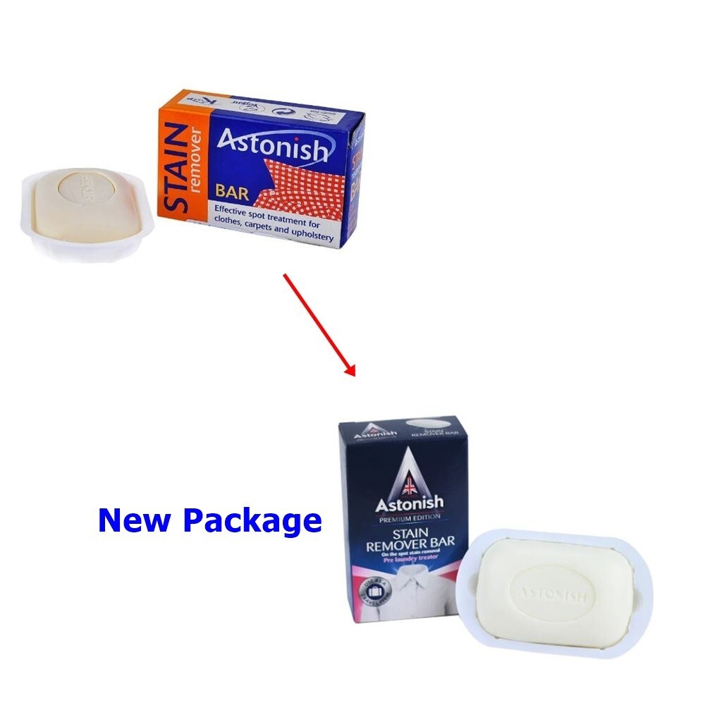3x Astonish Stain Remover Bar Clothes Carpet Upholstery Pre Laundry Fabric 75g.