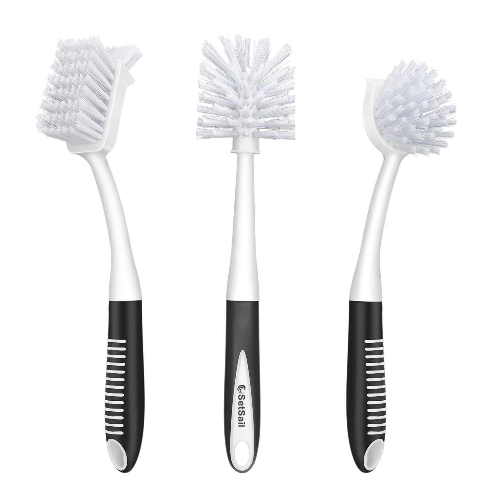 Dish Brush Set Of 3 With Bottle Brush Dish Scrub Brush With Long Handle Deep Cle