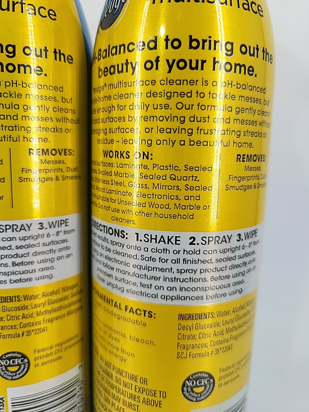 Pledge Everyday Clean Multisurface Cleaner Rainshower Aerosol 9.7 oz 2 Pack