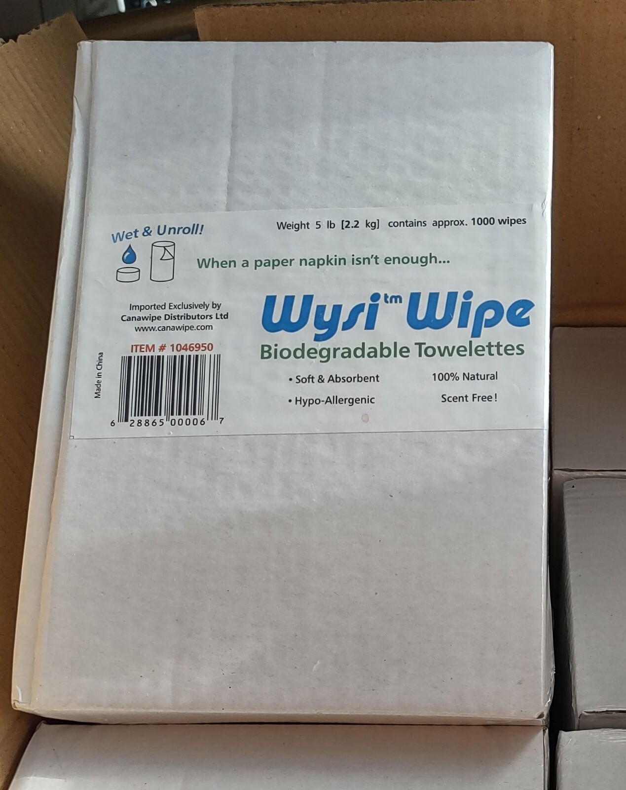 WYSI Multi-Purpose Expandable Wipes Add Water Box of 1000 Compressed Tablets NEW