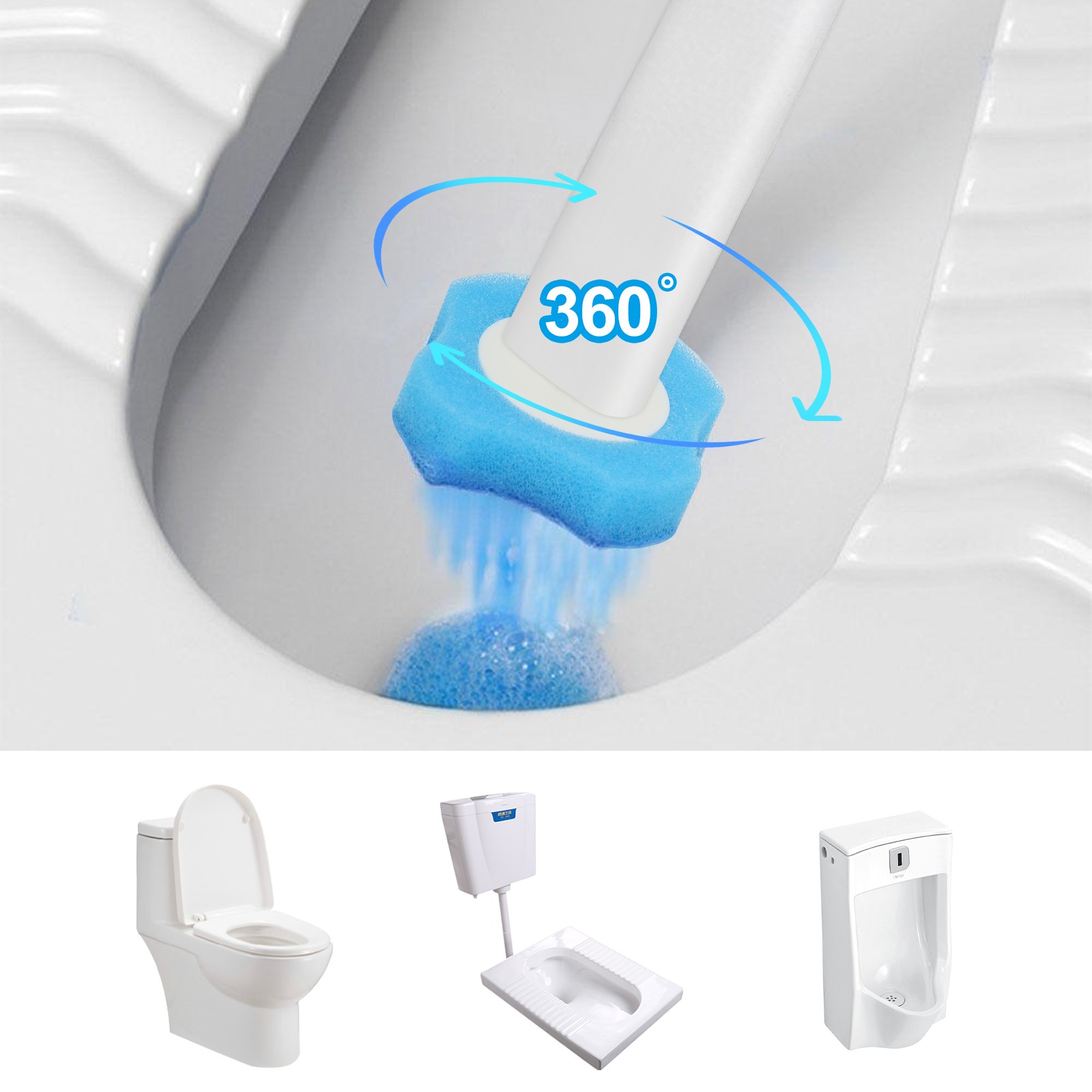 Disposable Toilet Cleaning System Toilet Brush Wand w/ Holder&24 Refill Bathroom