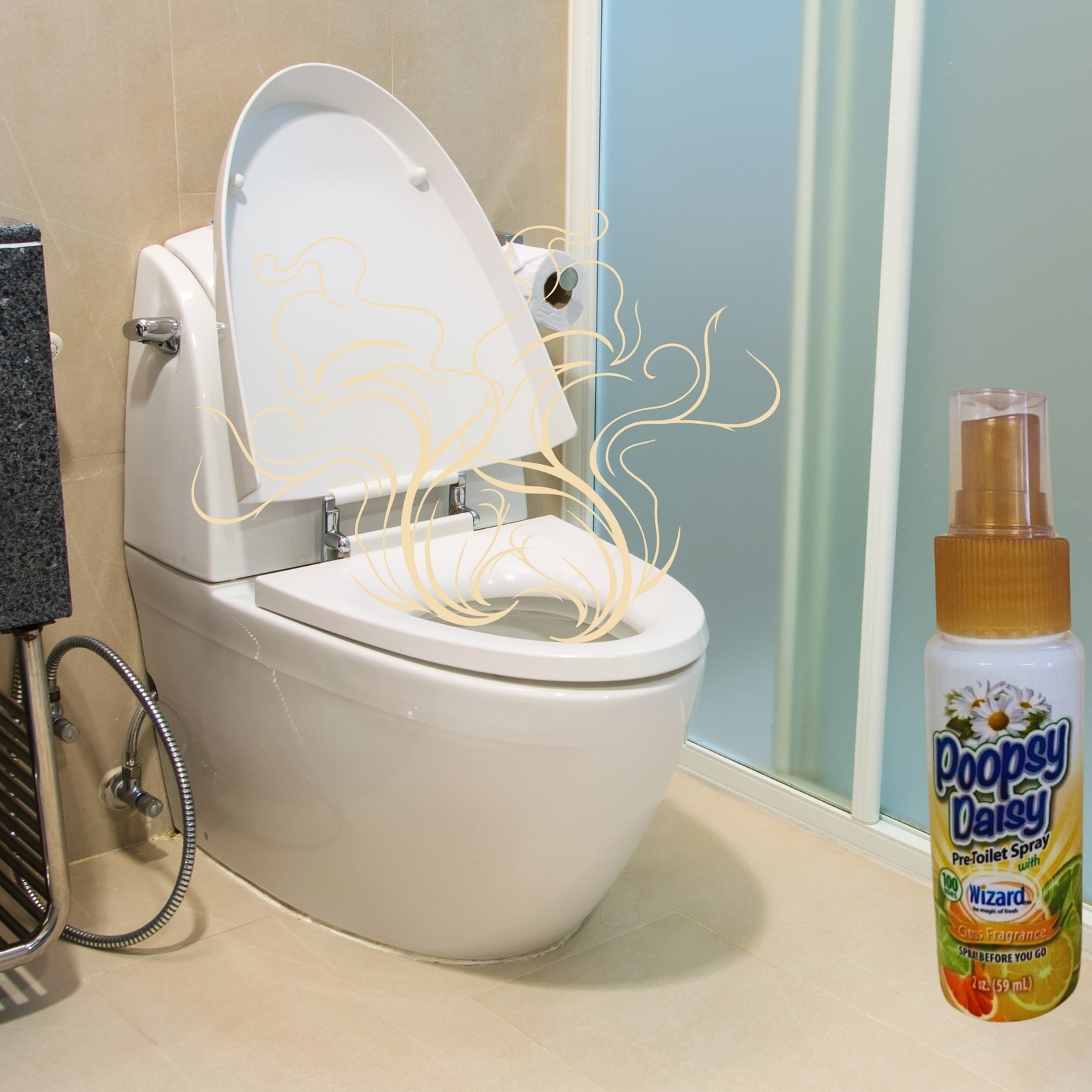 Poopsy Daisy Pre-Toilet Spray – Citrus Fragrance – 100 Uses, 2oz. (Pack of 2)