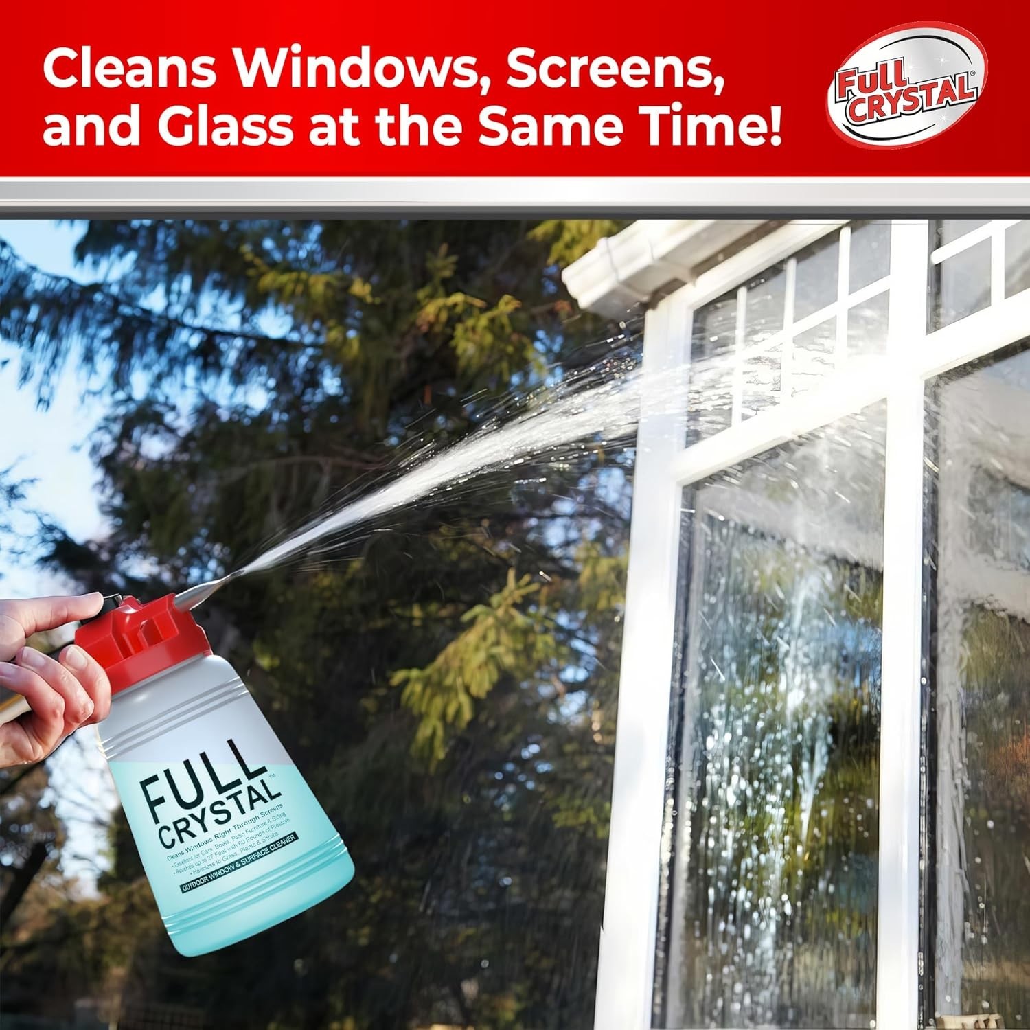 Window Cleaning Kit – 6 oz Glass Cleaner and Bottle with 27 ft , Each 4 oz Ba…