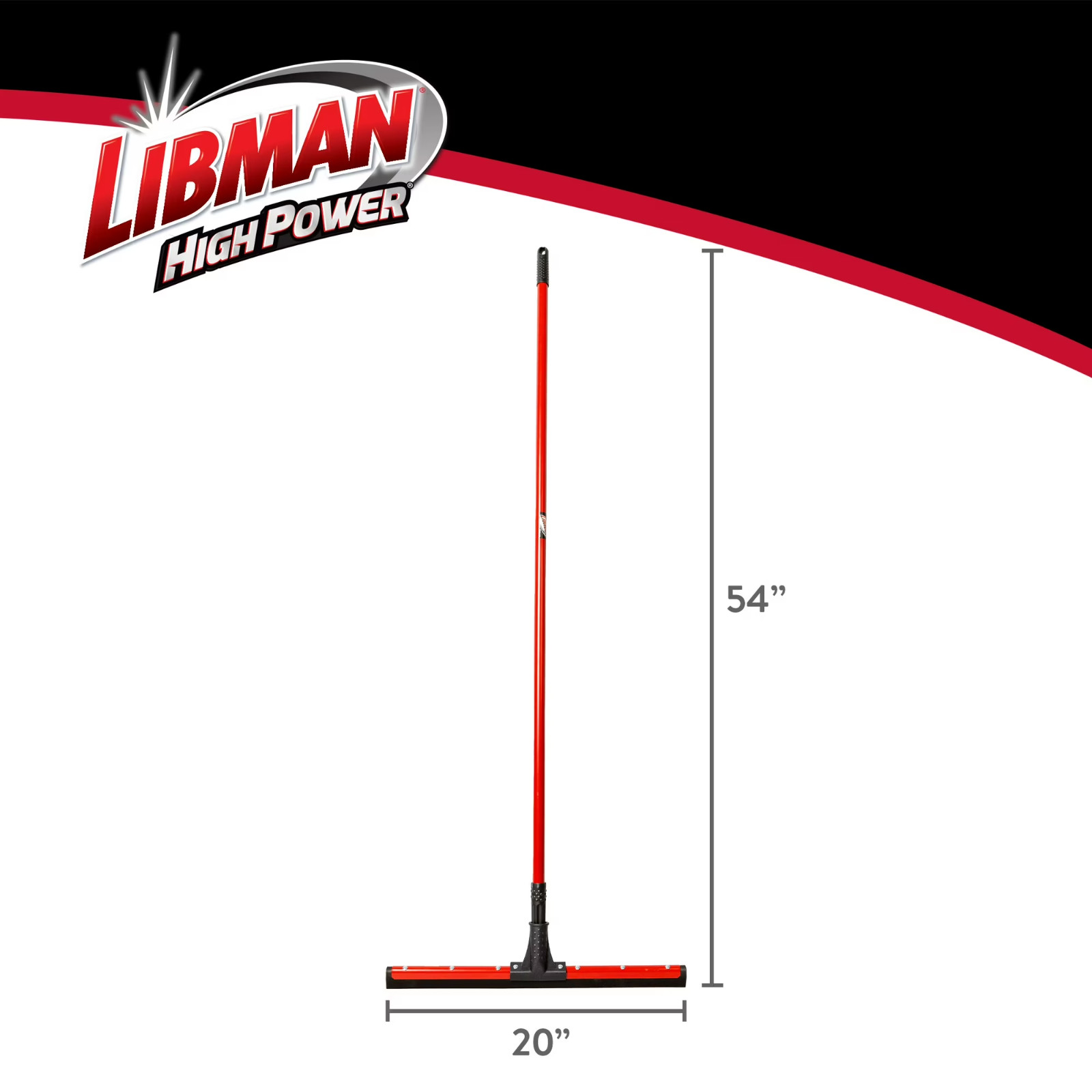 Libman High Power Commercial 20″ Rubber Flex Blade Floor Squeegee Red Steel Hand