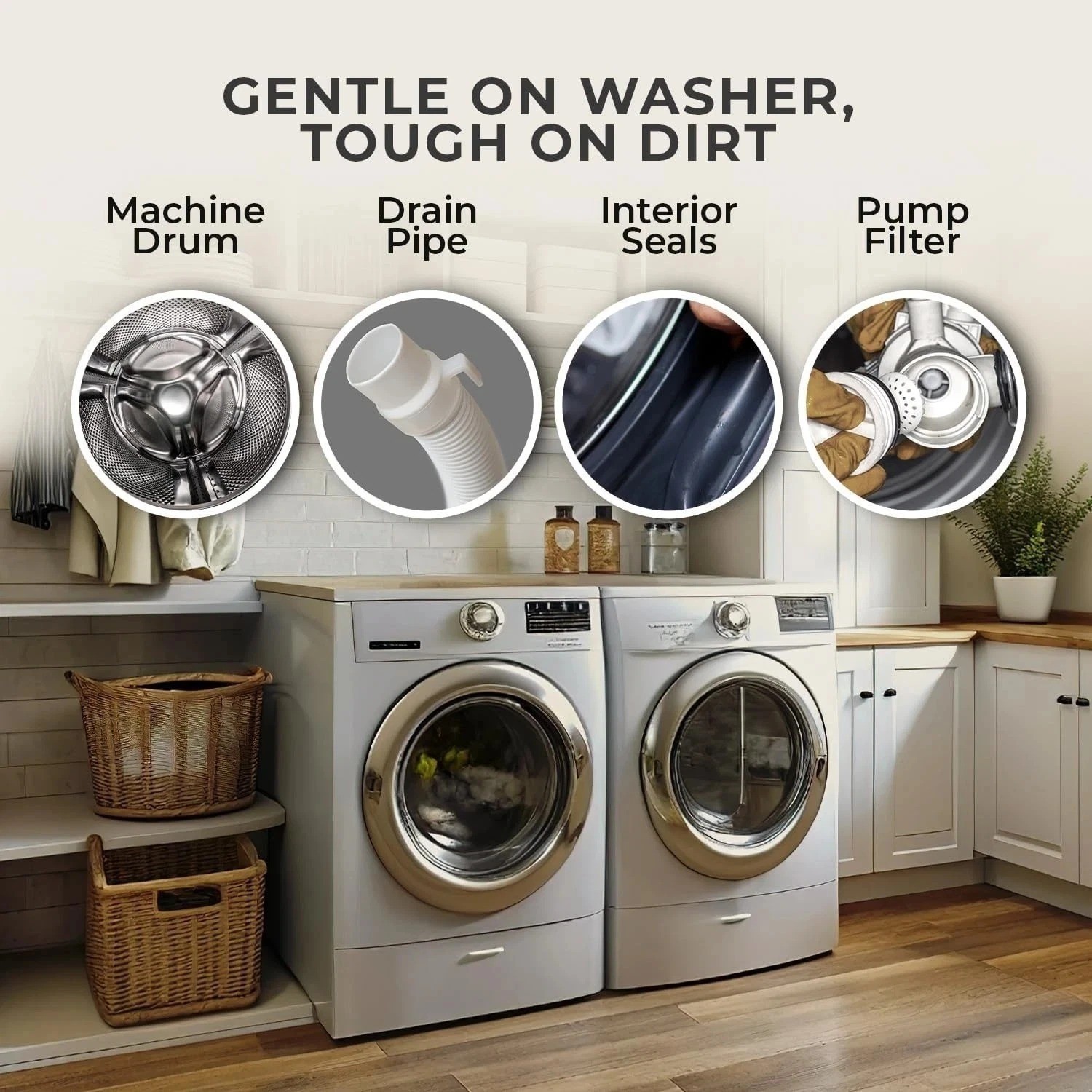 Uproot Clean Washing Machine Cleaner Tablets – 24 Pack for a 12 Month Supply. Fo