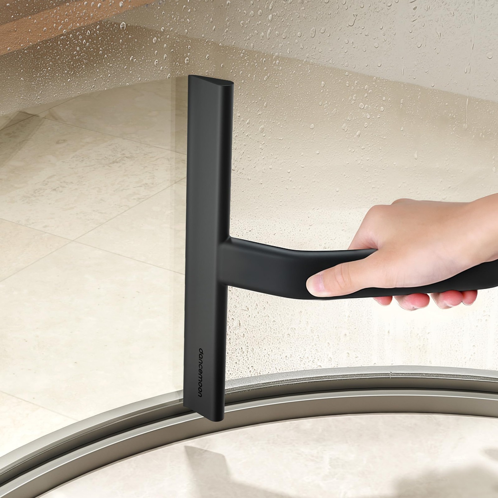 dancemoon JustHang Shower Squeegee for Glass Doors All One Piece Award Winning