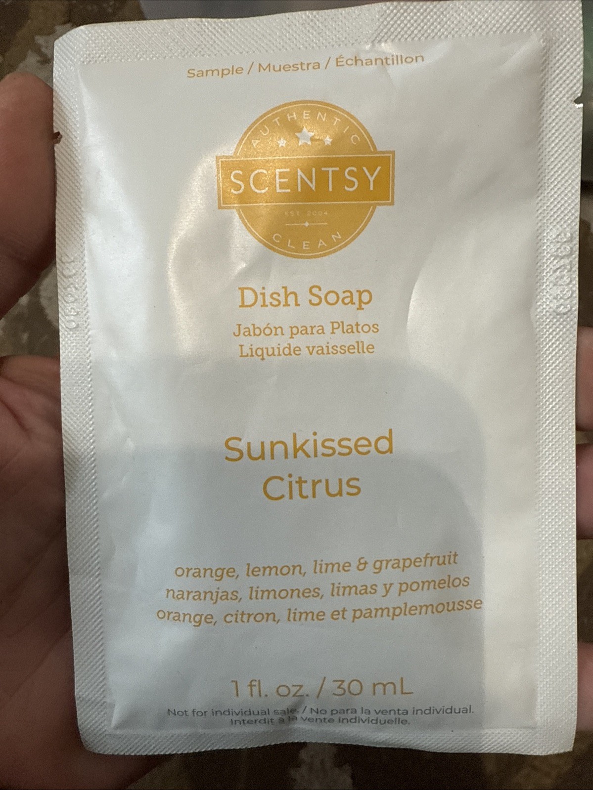 Scentsy Dish Soap Sunkissed Citrus Samples 1fl Oz Pack Of 5